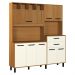 Armário de Cozinha Compacta 175cm com 8 Portas e 2 Gavetas Multimóveis CR20287 Nature/Champanhe