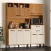 Armário de Cozinha Compacta 175cm com 8 Portas e 2 Gavetas Multimóveis CR20287 Nature/Champanhe