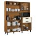 Armário de Cozinha Compacta 175cm com 8 Portas e 2 Gavetas Multimóveis CR20287 Nature/Champanhe