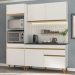 Armário de Cozinha Compacta 182cm Veneza Multimóveis V3694 Branco/Dourado