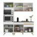 Armário de Cozinha Compacta 182cm Veneza Multimóveis V3694 Branco/Dourado