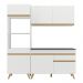 Armário de Cozinha Compacta 182cm Veneza Multimóveis V3694 Branco/Dourado