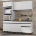 Armário de Cozinha Compacta 182cm Veneza Multimóveis V3694 Branco/Preto