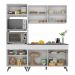 Armário de Cozinha Compacta 182cm Veneza Multimóveis V3694 Branco/Preto