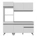 Armário de Cozinha Compacta 182cm Veneza Multimóveis V3694 Branco/Preto
