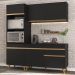 Armário de Cozinha Compacta 182cm Veneza Multimóveis V3694 Preto/Dourado