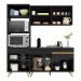 Armário de Cozinha Compacta 182cm Veneza Multimóveis V3694 Preto/Dourado