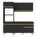 Armário de Cozinha Compacta 182cm Veneza Multimóveis V3694 Preto/Dourado