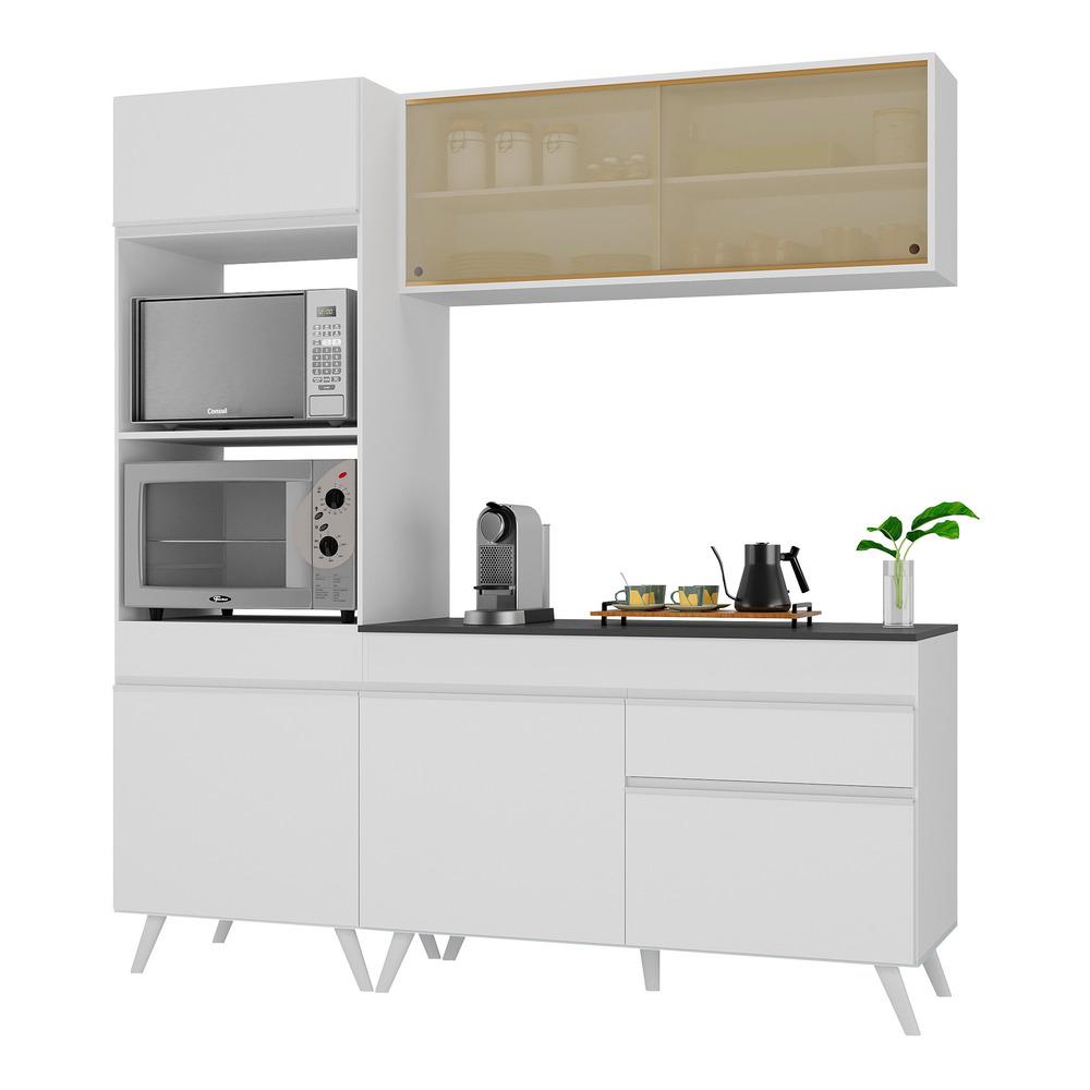 Armário de Cozinha Compacta 182cm Veneza Multimóveis V3695 Branco