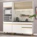 Armário de Cozinha Compacta 182cm Veneza Multimóveis V3695 Branco/Dourado