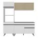 Armário de Cozinha Compacta 182cm Veneza Multimóveis V3695 Branco/Preto