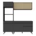 Armário de Cozinha Compacta 182cm Veneza Multimóveis V3695 Preto