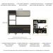Armário de Cozinha Compacta 182cm Veneza Multimóveis V3695 Preto/Dourado