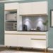 Armário de Cozinha Compacta 182cm com Leds Veneza Up Multimóveis V2019 Branco/Dourado