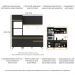 Armário de Cozinha Compacta 182cm com Leds Veneza Up Multimóveis V2019 Preto/Dourado