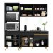 Armário de Cozinha Compacta 182cm com Leds Veneza Up Multimóveis V2019 Preto/Dourado