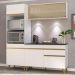 Armário de Cozinha Compacta 182cm com Leds Veneza Up Multimóveis V2020 Branco/Dourado