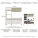 Armário de Cozinha Compacta 182cm com Leds Veneza Up Multimóveis V2020 Branco/Dourado