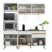 Armário de Cozinha Compacta 182cm com Leds Veneza Up Multimóveis V2020 Branco/Dourado