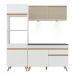 Armário de Cozinha Compacta 182cm com Leds Veneza Up Multimóveis V2020 Branco/Dourado