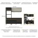 Armário de Cozinha Compacta 182cm com Leds Veneza Up Multimóveis V2020 Preto/Dourado