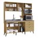 Armário de Cozinha Compacta 186,5cm com Torre Quente e Gabinete Pia Multimóveis CR20283 Louro Freijo/Off White