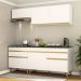 Armário de Cozinha Compacta 190cm Veneza Multimóveis V3705 Branco/Dourado