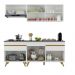 Armário de Cozinha Compacta 190cm Veneza Multimóveis V3705 Branco/Dourado