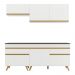 Armário de Cozinha Compacta 190cm Veneza Multimóveis V3705 Branco/Dourado