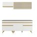 Armário de Cozinha Compacta 190cm Veneza Multimóveis V3707 Branco/Dourado