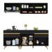 Armário de Cozinha Compacta 190cm Veneza Multimóveis V3707 Preto/Dourado