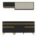 Armário de Cozinha Compacta 190cm Veneza Multimóveis V3707 Preto/Dourado