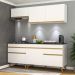 Armário de Cozinha Compacta 190cm com Leds Veneza Up Multimóveis V2030 Branco/Dourado