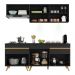 Armário de Cozinha Compacta 190cm com Leds Veneza Up Multimóveis V2030 Preto/Dourado