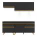 Armário de Cozinha Compacta 190cm com Leds Veneza Up Multimóveis V2030 Preto/Dourado