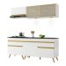 Armário de Cozinha Compacta 190cm com Leds Veneza Up Multimóveis V2031 Branco/Dourado