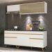 Armário de Cozinha Compacta 190cm com Leds Veneza Up Multimóveis V2031 Branco/Dourado