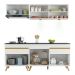Armário de Cozinha Compacta 190cm com Leds Veneza Up Multimóveis V2031 Branco/Dourado