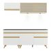 Armário de Cozinha Compacta 190cm com Leds Veneza Up Multimóveis V2031 Branco/Dourado