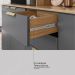Armário de Cozinha Compacta 198cm Multimóveis CR20468 Amêndola/Grafito Prime TX