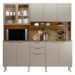 Armário de Cozinha Compacta 198cm Multimóveis CR20468 Amêndola/Nude Prime TX