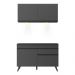 Armário de Cozinha Compacta 2 peças com Leds MP2012.895 Veneza Up Multimóveis Preto