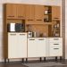 Armário de Cozinha Compacta 210cm com 10 Portas e 2 Gavetas Multimóveis CR20288 Nature/Champanhe