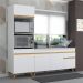 Armário de Cozinha Compacta 212cm Veneza Multimóveis V2078 Branco/Dourado