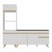Armário de Cozinha Compacta 212cm Veneza Multimóveis V2078 Branco/Dourado
