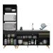 Armário de Cozinha Compacta 212cm Veneza Multimóveis V2078 Preto/Dourado