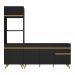 Armário de Cozinha Compacta 212cm Veneza Multimóveis V2078 Preto/Dourado