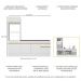 Armário de Cozinha Compacta 212cm com Rodapé Veneza Multimóveis V2113 Branco/Dourado
