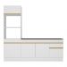 Armário de Cozinha Compacta 212cm com Rodapé Veneza Multimóveis V2113 Branco/Dourado