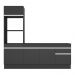 Armário de Cozinha Compacta 212cm com Rodapé Veneza Multimóveis V2113 Preto/Branco